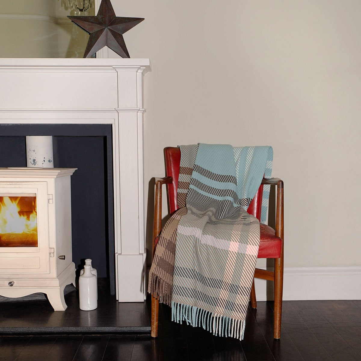 Darcy Opal Tartan Superfine Wool Throw