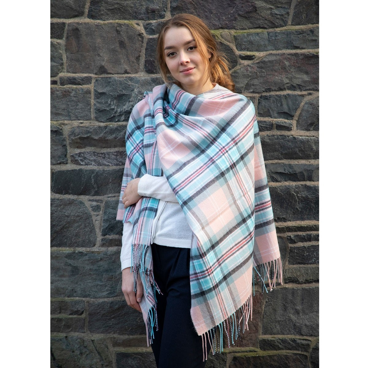 Diana, Princess of Wales Memorial Rose Tartan Lambswool Serape