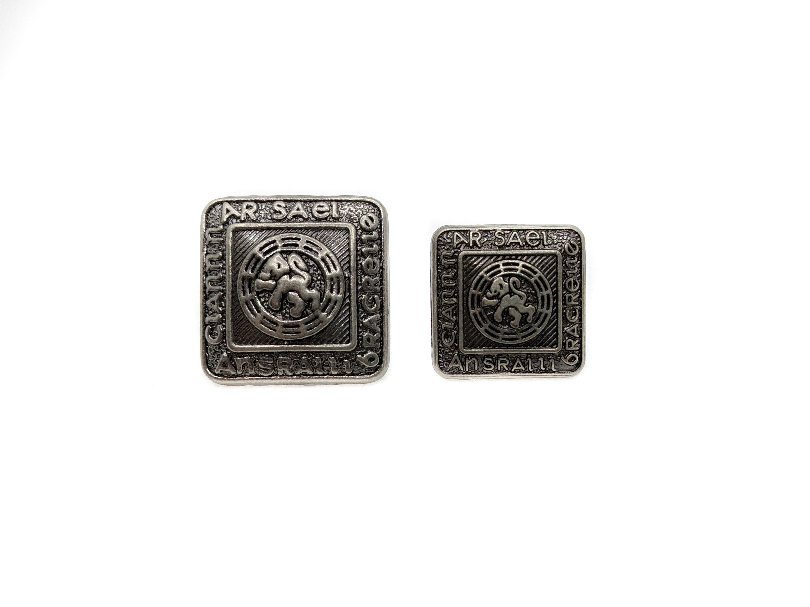 Dark Chrome Lion Rampant Buttons