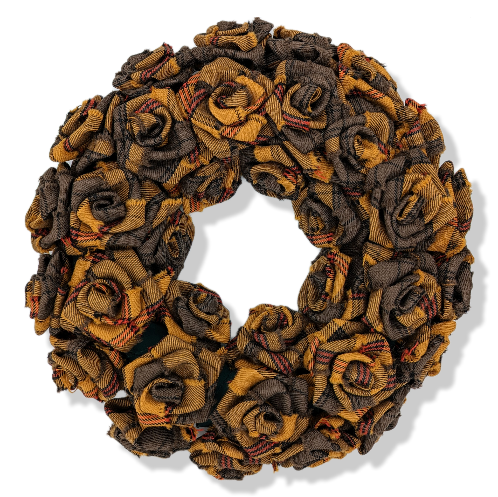 Ulster Peat Tartan Rose Christmas Wreath