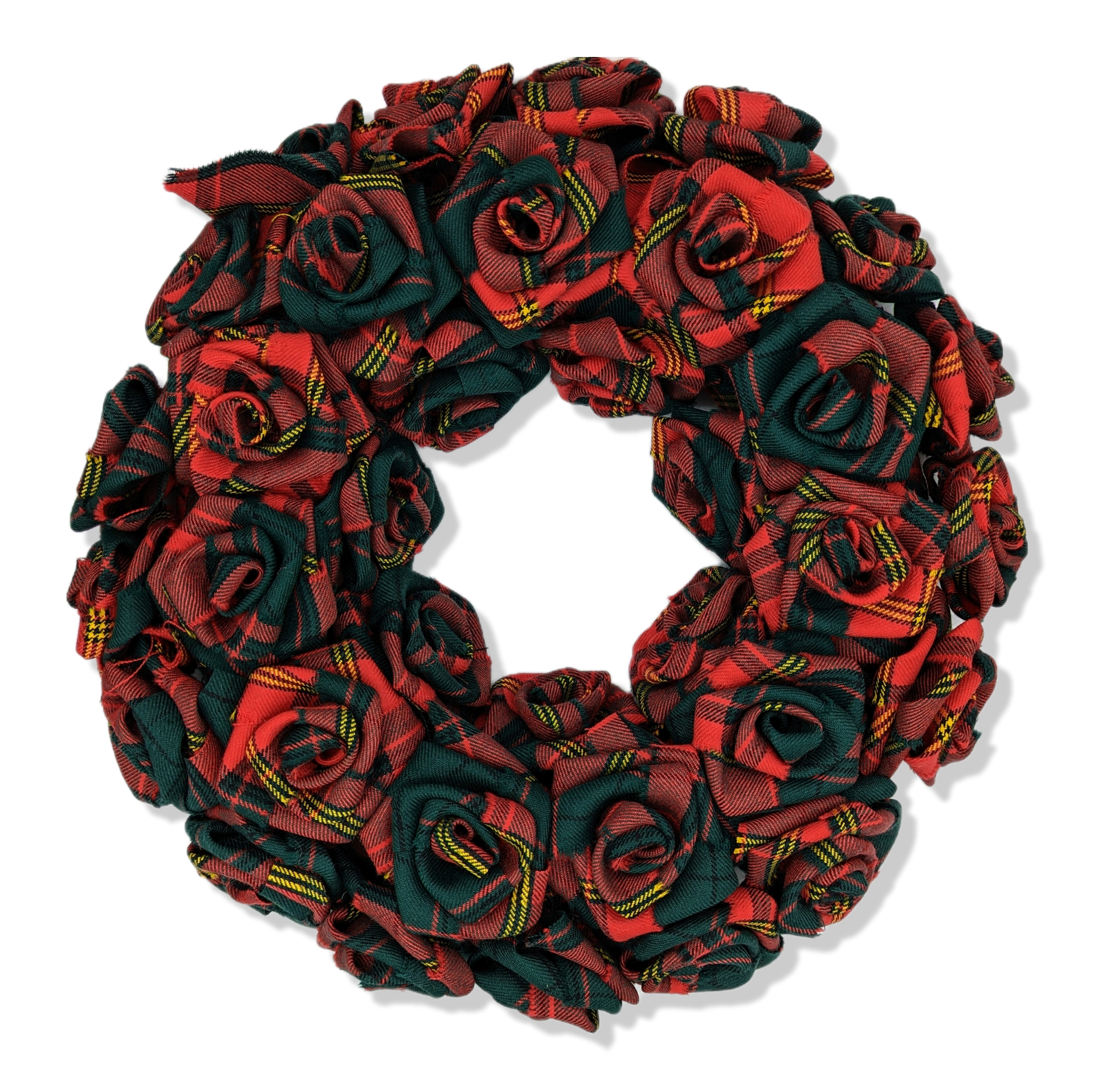 Ulster Red Tartan Rose Christmas Wreath