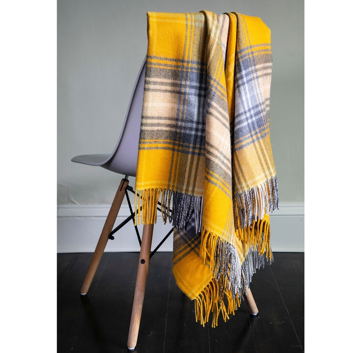 Gorse Tartan Lambswool Blanket