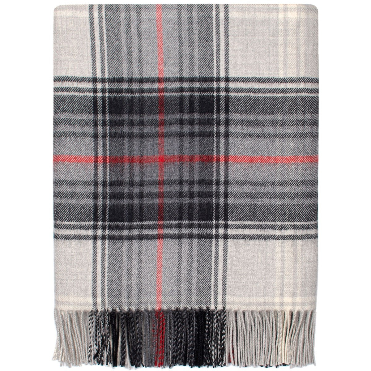 Graphite Tartan Lambswool Blanket