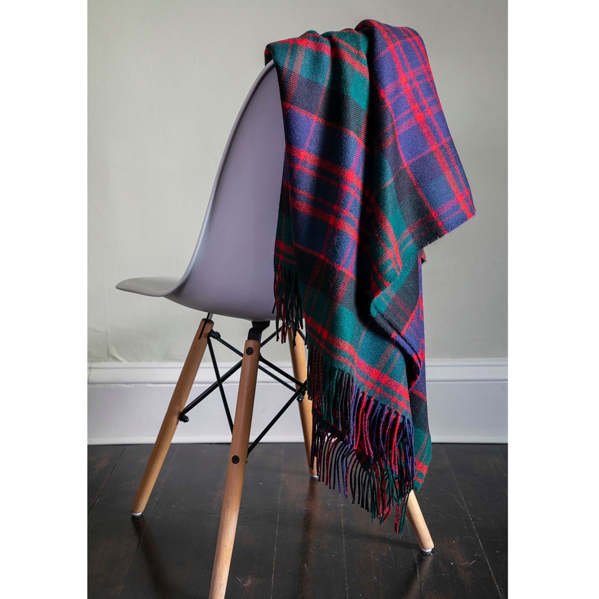 MacDonald Clan Modern Tartan Lambswool Blanket