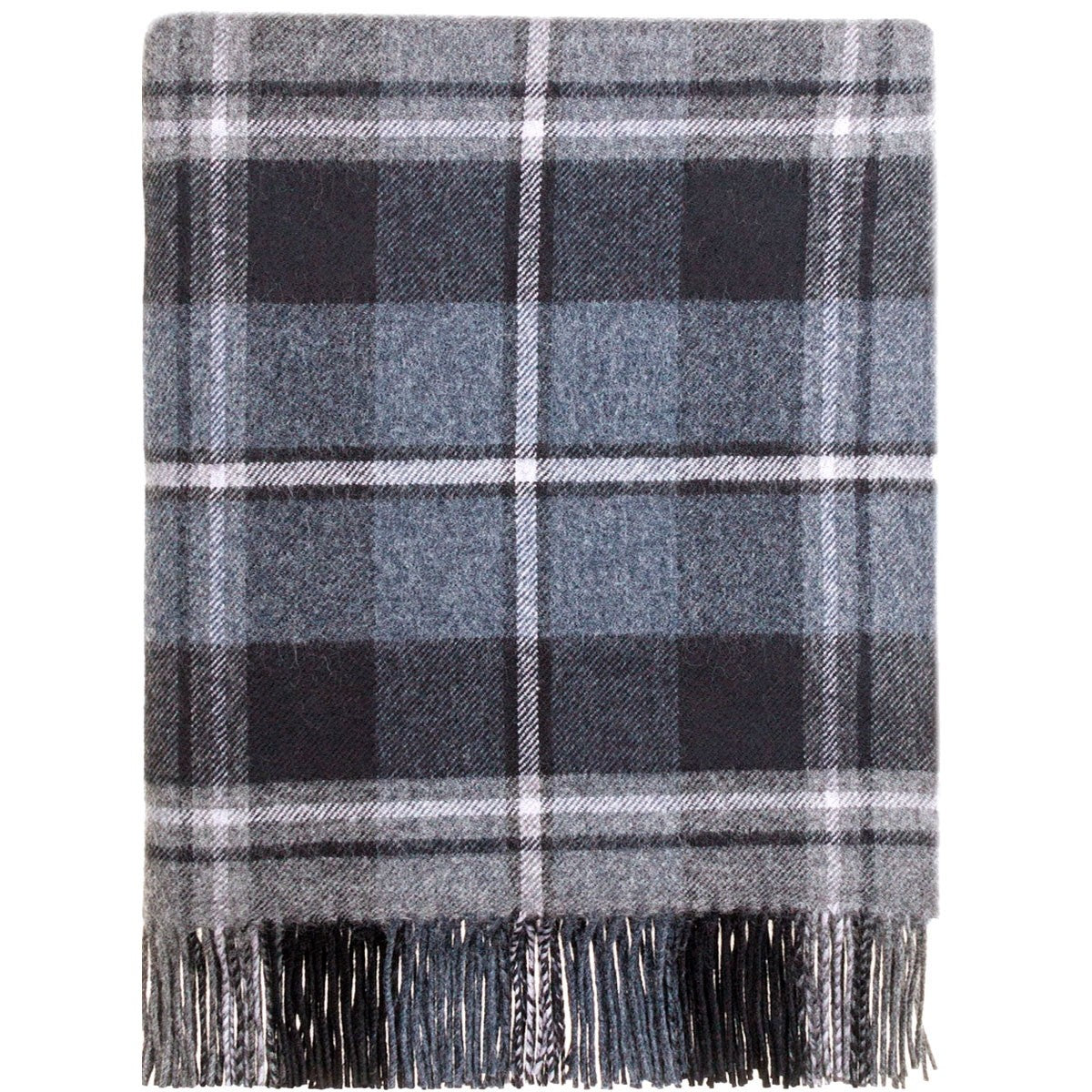 MacRae Hunting Grey Tartan Lambswool Blanket