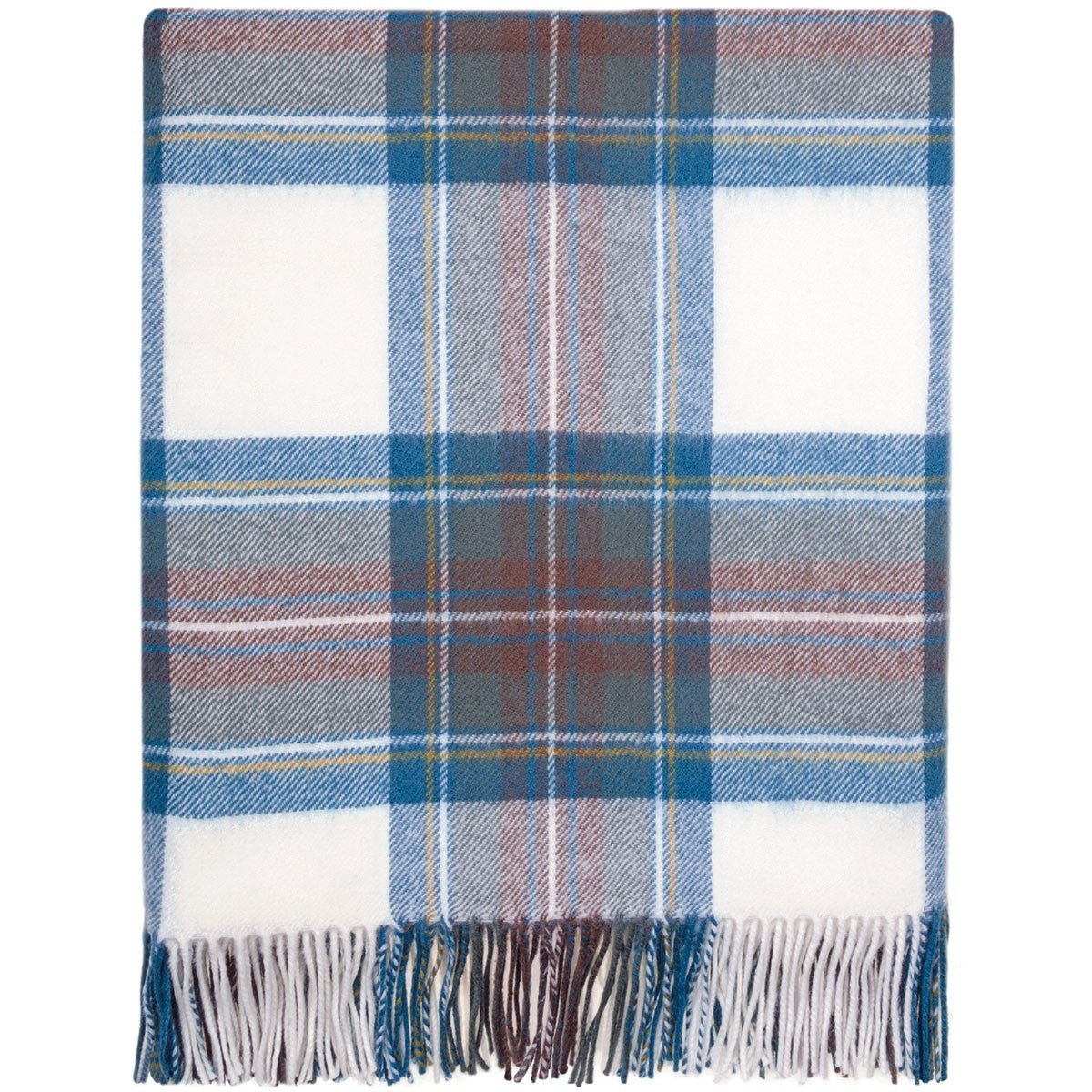 Stewart Blue Dress Tartan Lambswool Blanket