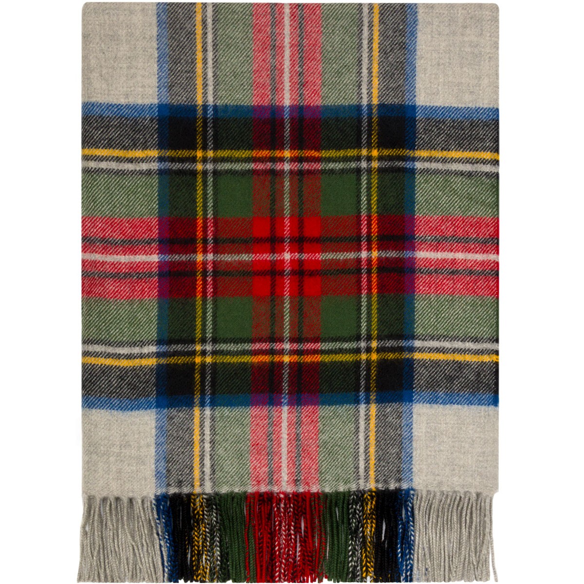 Stewart Silver Dress Tartan Lambswool Blanket
