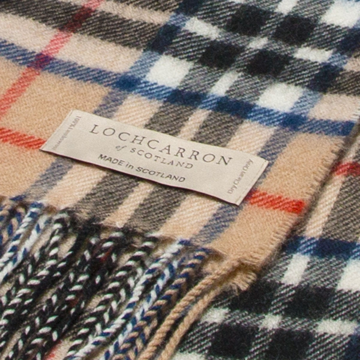 Thomson Camel Tartan Lambswool Scarf