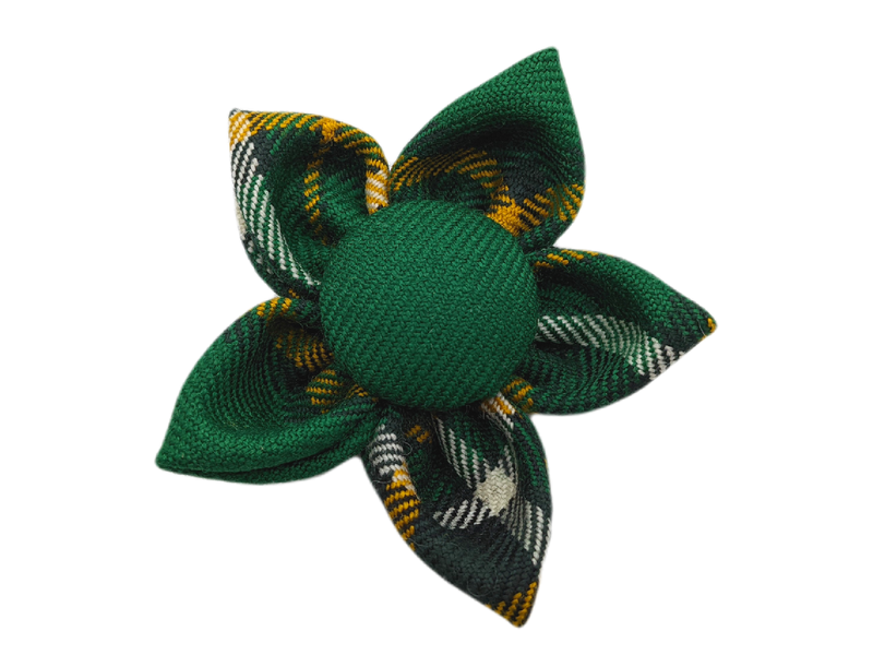 Irish National Tartan Flower Brooch