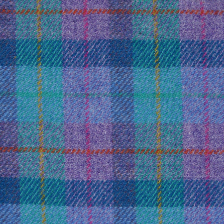 Harris Tweed in Green & Purple Tartan