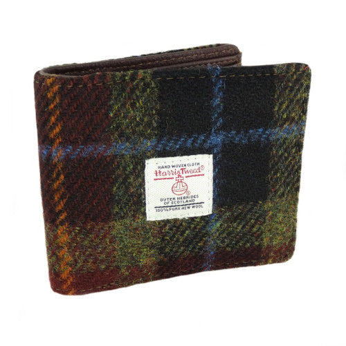 Harris Tweed Wallet in Rust Check