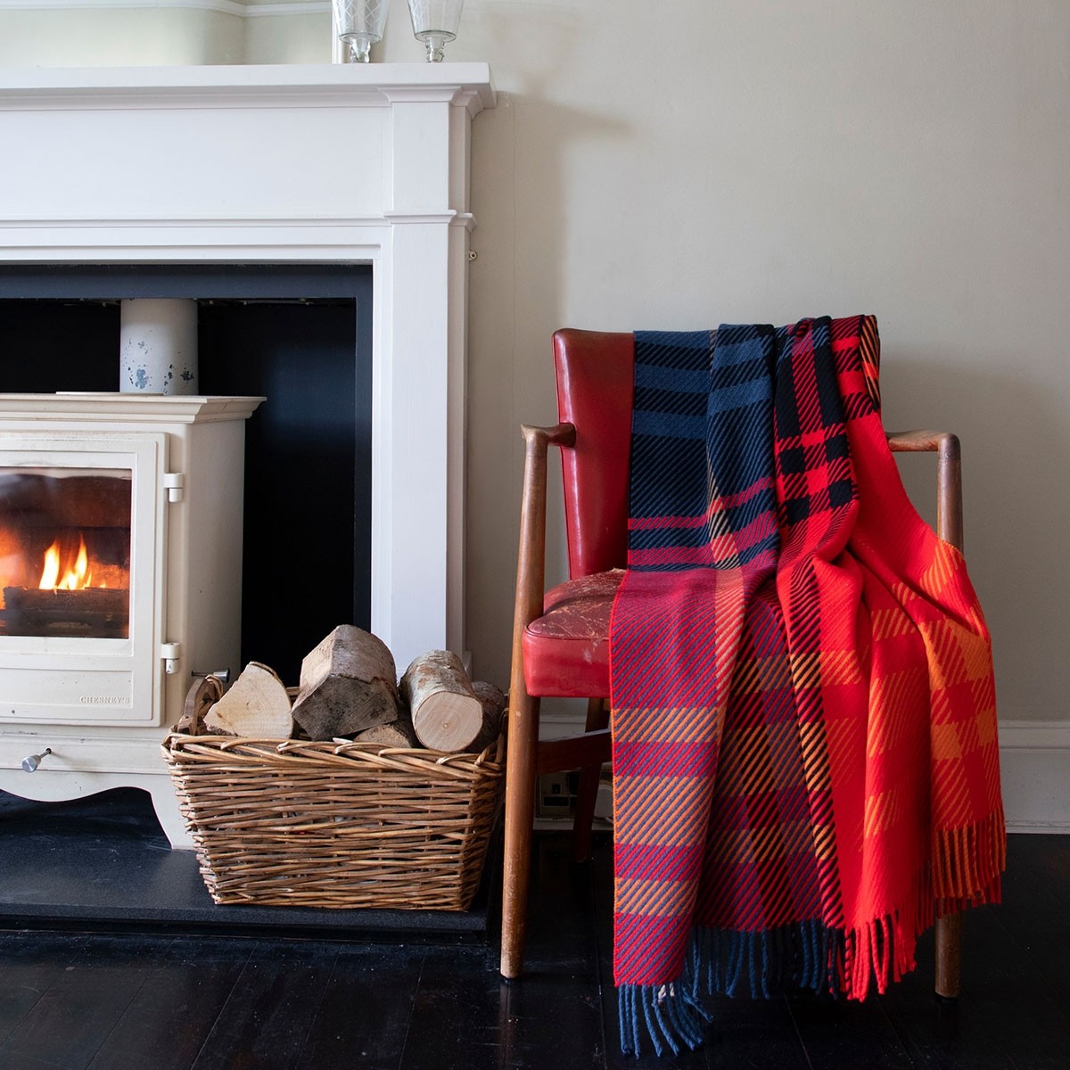 Darcy Ruby Tartan Superfine Wool Throw