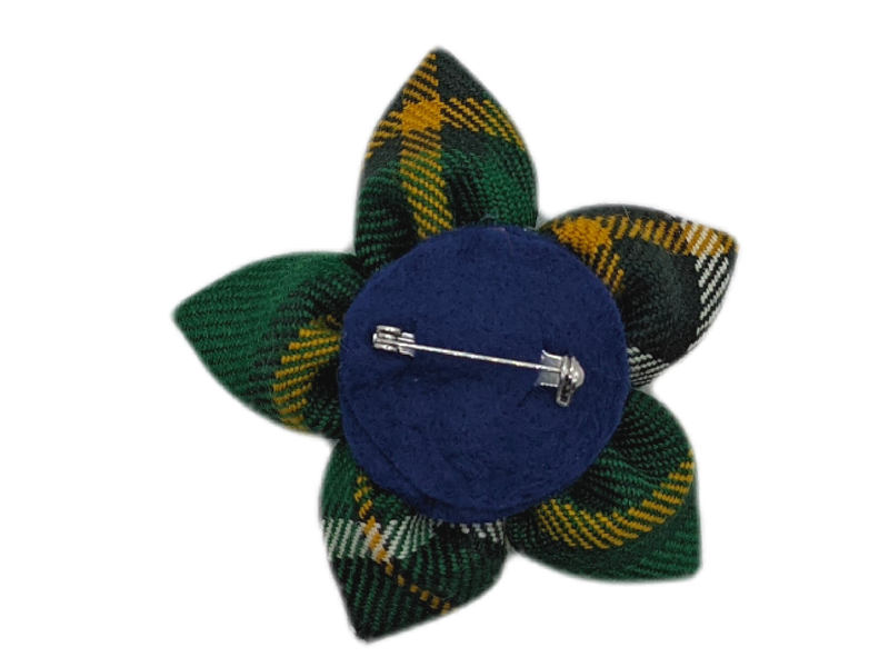 Irish National Tartan Flower Brooch