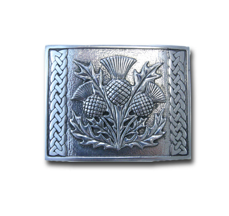 Thistle Belt Buckle with Celtic Weave