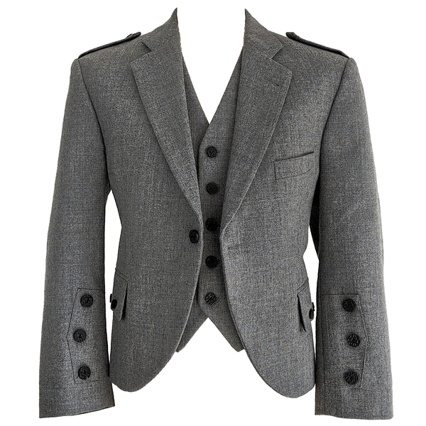 Light Grey Tweed Jacket Waistcoat - Main Image